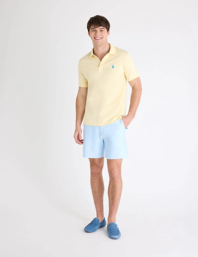 Мужские шорты U.S. Polo Assn. 7" Comfort Waist Faux Knit, голубой — фото 3