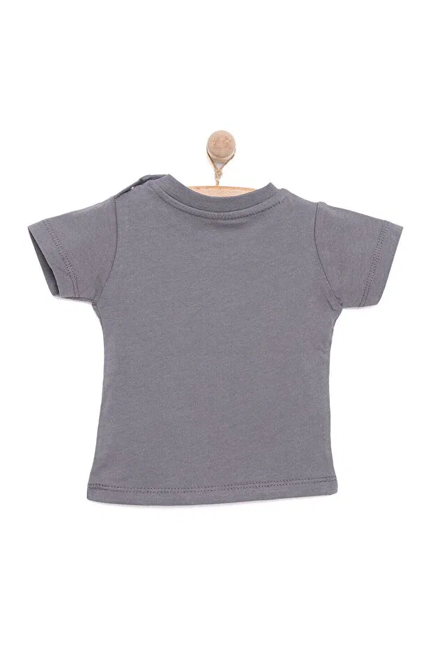 Детская футболка для мальчиков с принтом Hellobaby Ebebek Hello Baby, Dark Gray — фото 2