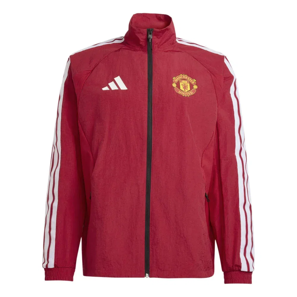 Мужская куртка с воротником-стойкой Manchester United Home Anthem Adidas, Red — фото 3