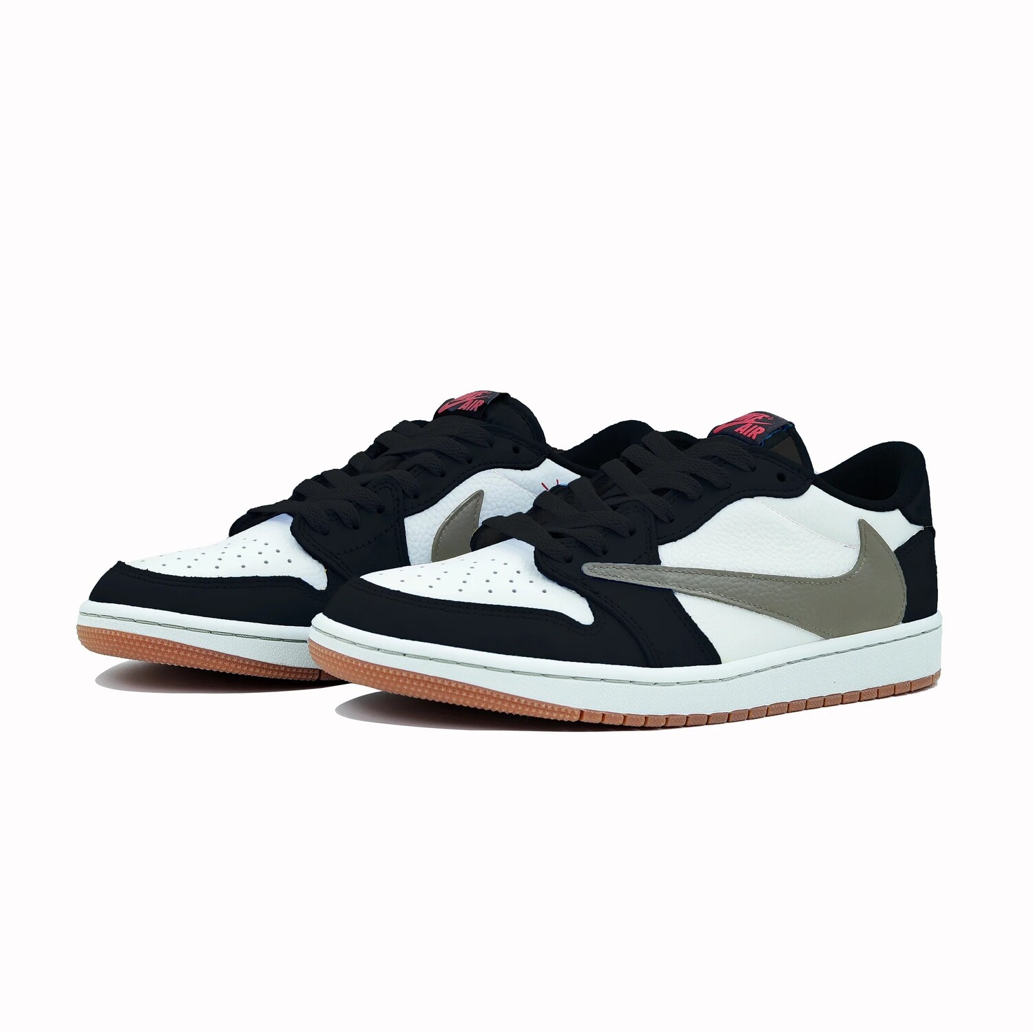Кроссовки Travis Scott Air Jordan 1 Vintage Basketball Shoes Women's Low-top Black/white, черный — фото 3