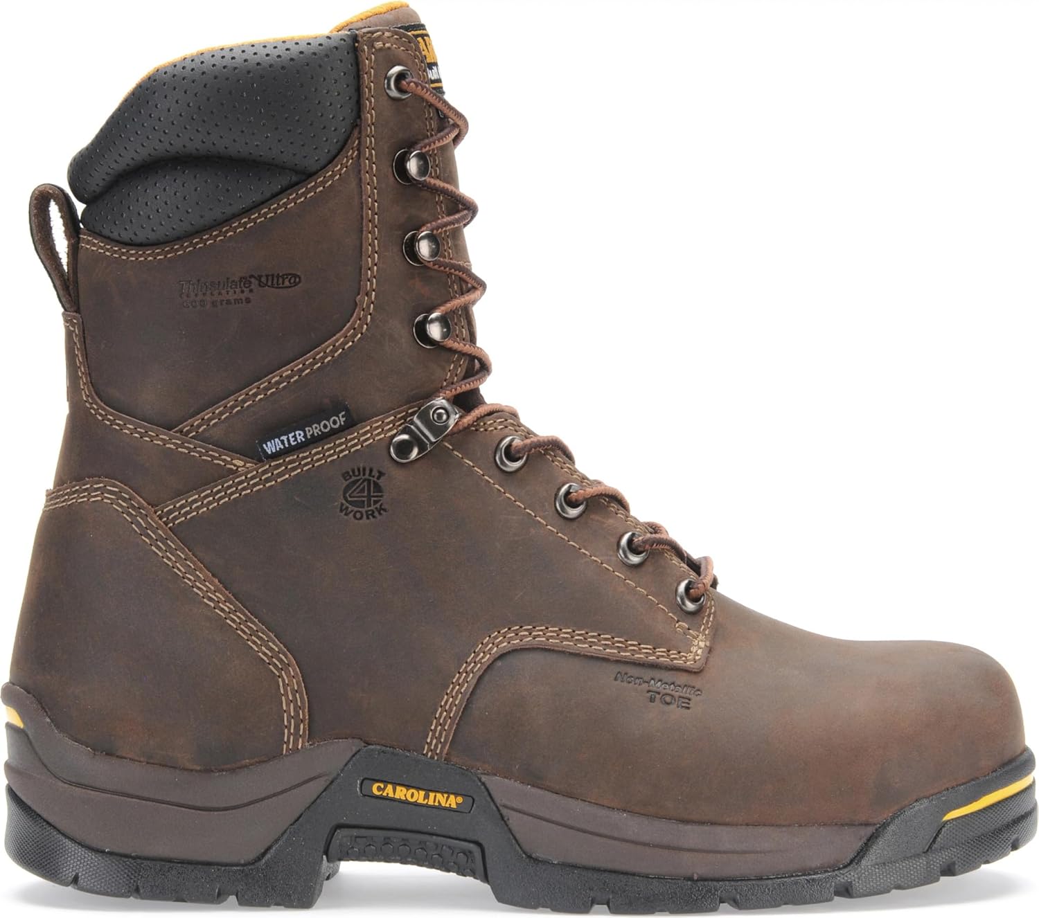Мужские водонепроницаемые ботинки Carolina Boots Bruno Hi 8 с подкладкой-подушкой, стелькой AG7 и противоскользящей подошвой, коричневый — фото 2