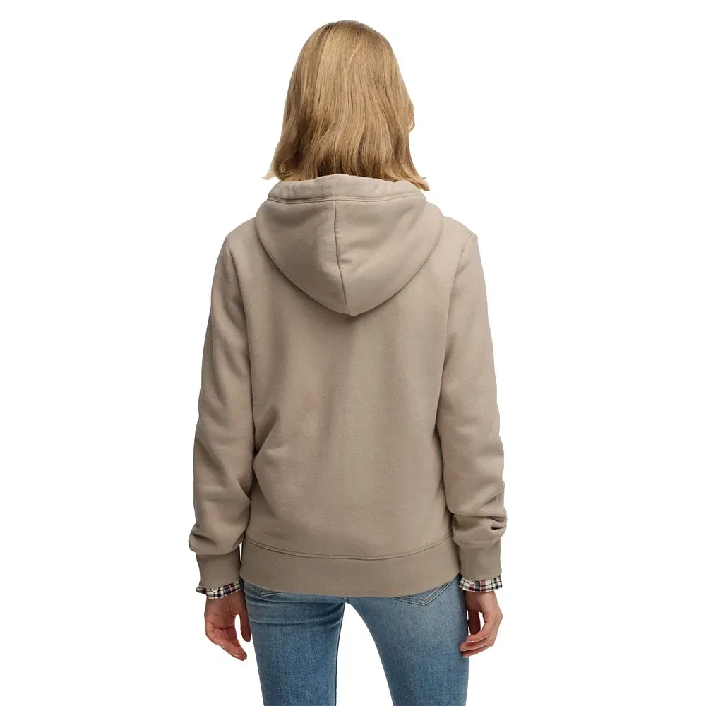 Худи на молнии Superdry Essential Logo, бежевый — фото 2