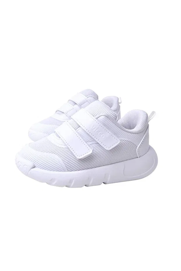 Детские спортивные туфли для мальчиков с липучкой Vicco, White — фото 3