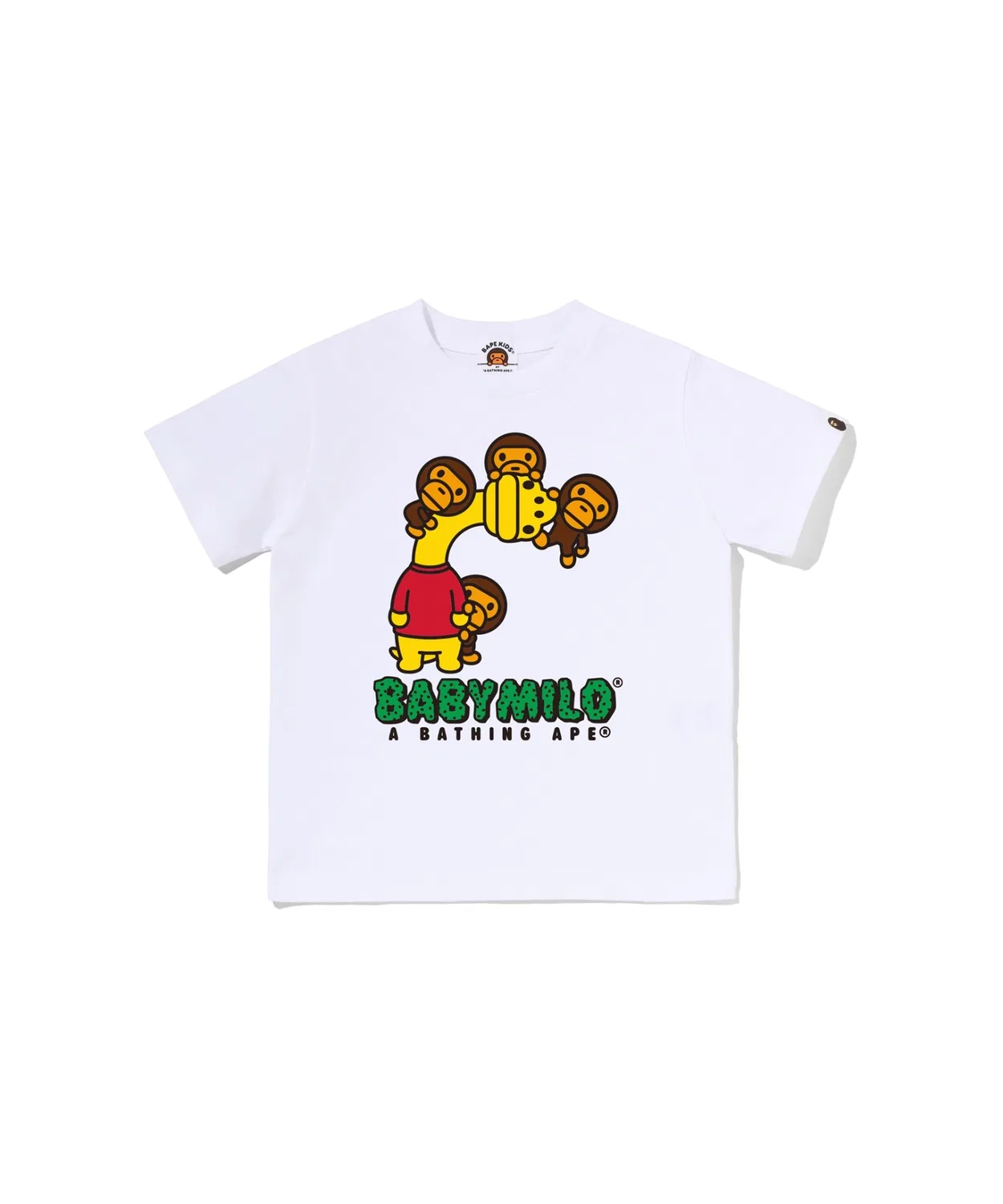 Детская футболка с принтом MILO DINOSAURS A BATHING APE, White