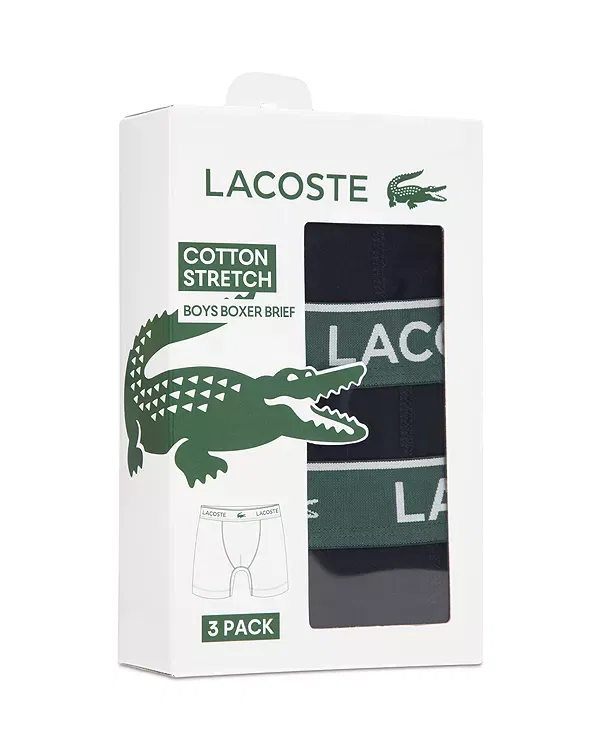 Детские трусы-боксеры для мальчиков набор 3 шт с надписью Lacoste, Vert — фото 3