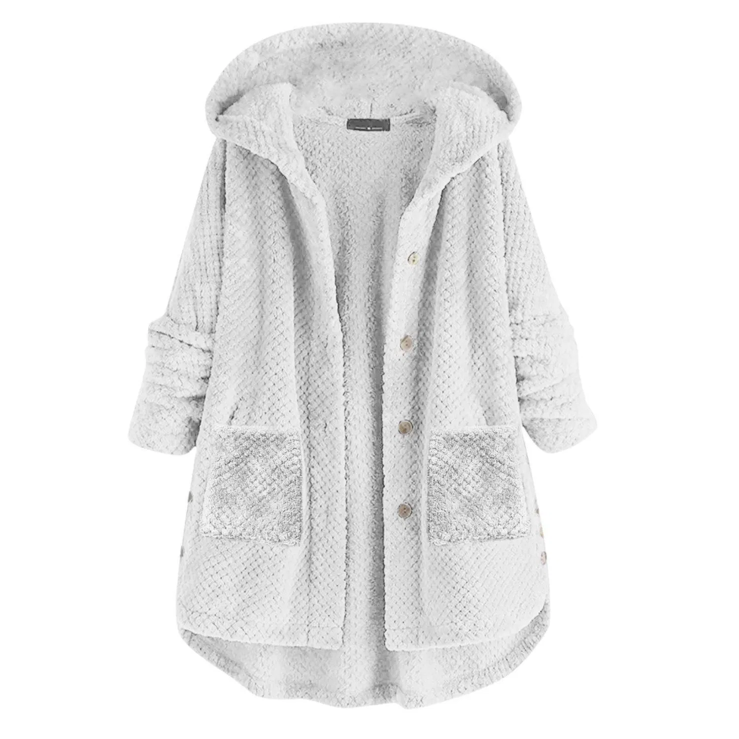 Женское пальто-парка с капюшоном и длинным рукавом, White