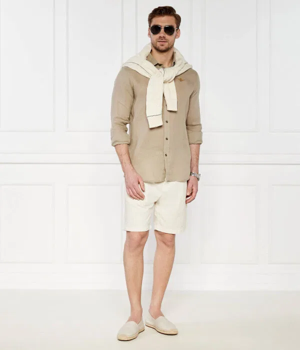 Мужские шорты Regular Fit BOSS, Crema — фото 2