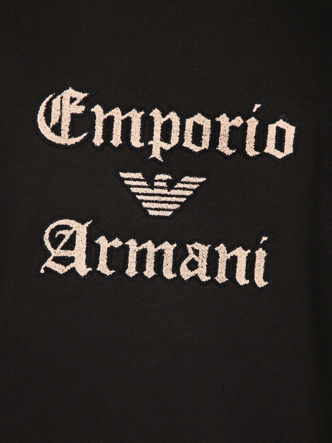 Худи с принтом логотипа черное Emporio Armani, черный — фото 2