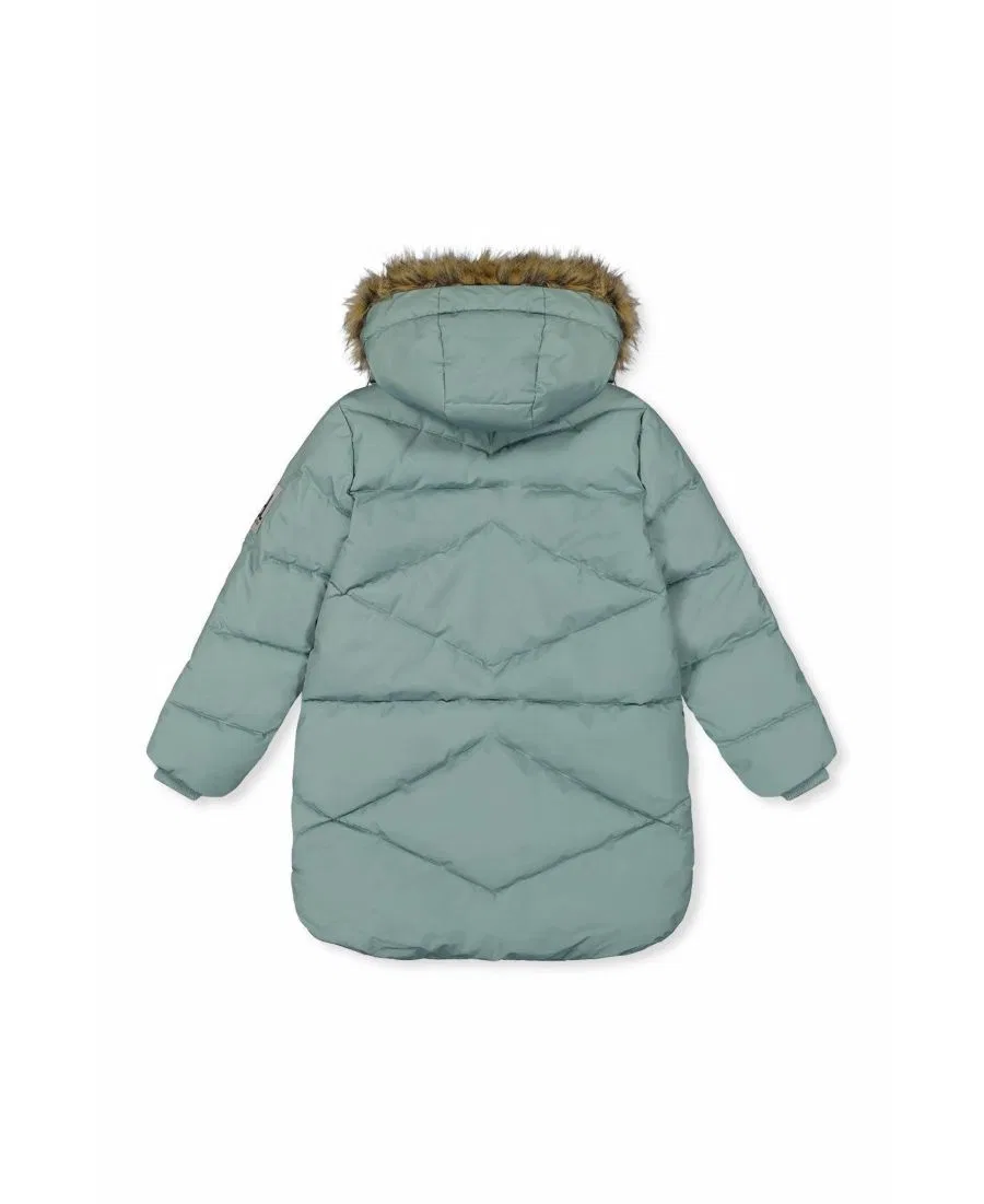 Детское зимнее пальто-пуховик с капюшоном, модель Transition and Mid-Season Outerwear Deux par Deux, Sage Green — фото 2