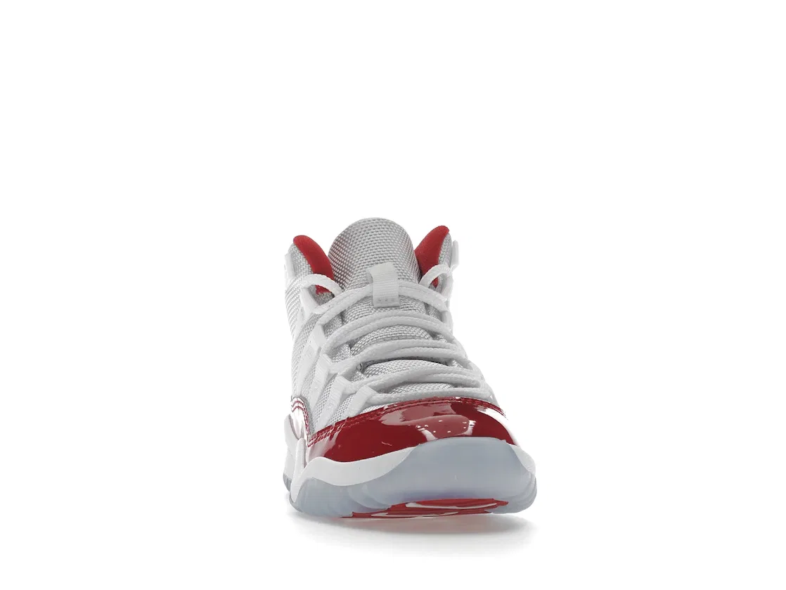 Детские кроссовки для мальчиков с высоким берцем Jordan 11 Retro Jordan, White/Varsity Red-Black — фото 2