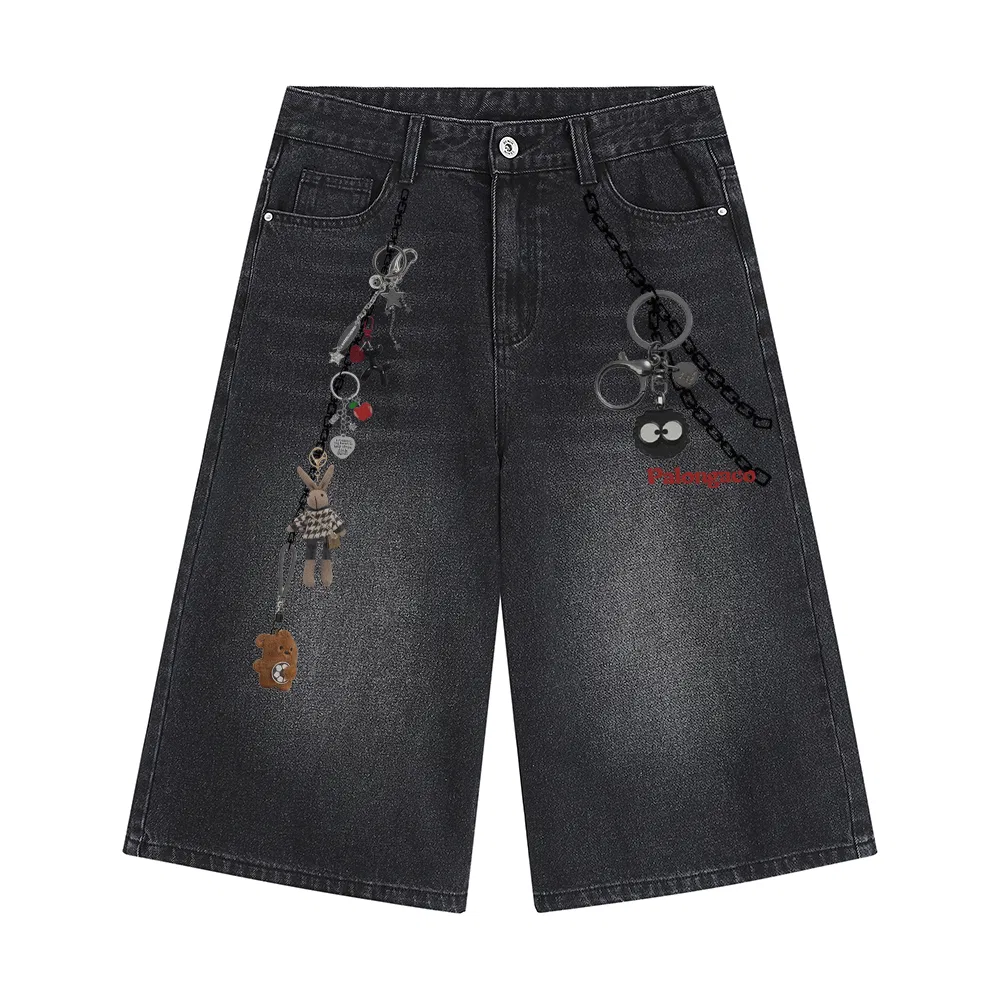 Детские джинсовые шорты Unisex с потертостями, PAL ONGACO, Vintage Black