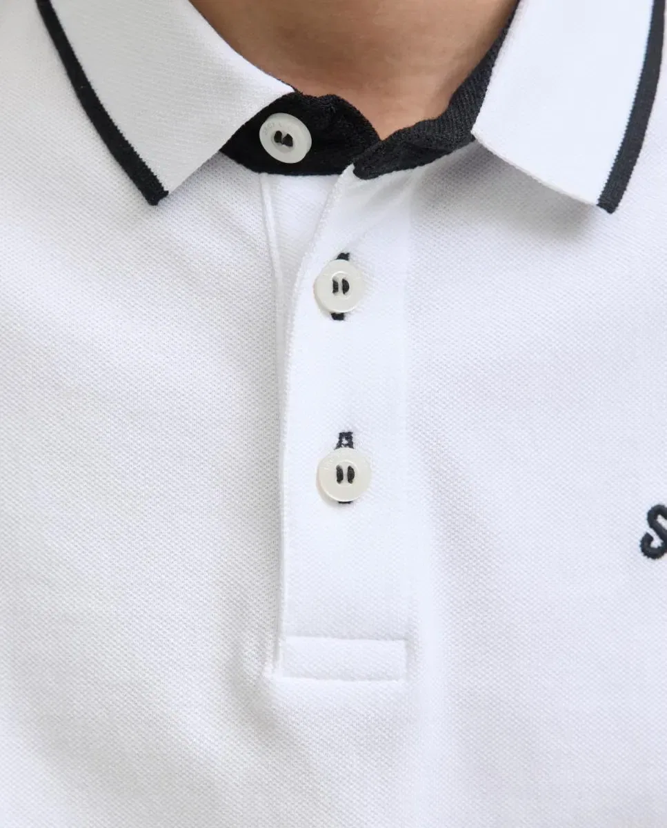 Детское поло для мальчиков из пике Jack & Jones, Blanco — фото 4