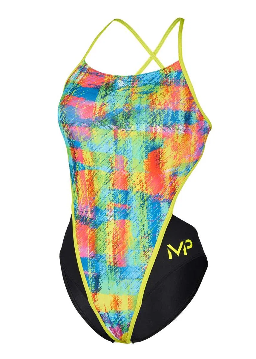 Детский купальник с открытой спиной Zouk Openback Phelps, Grun Fluoreszierendes Grun