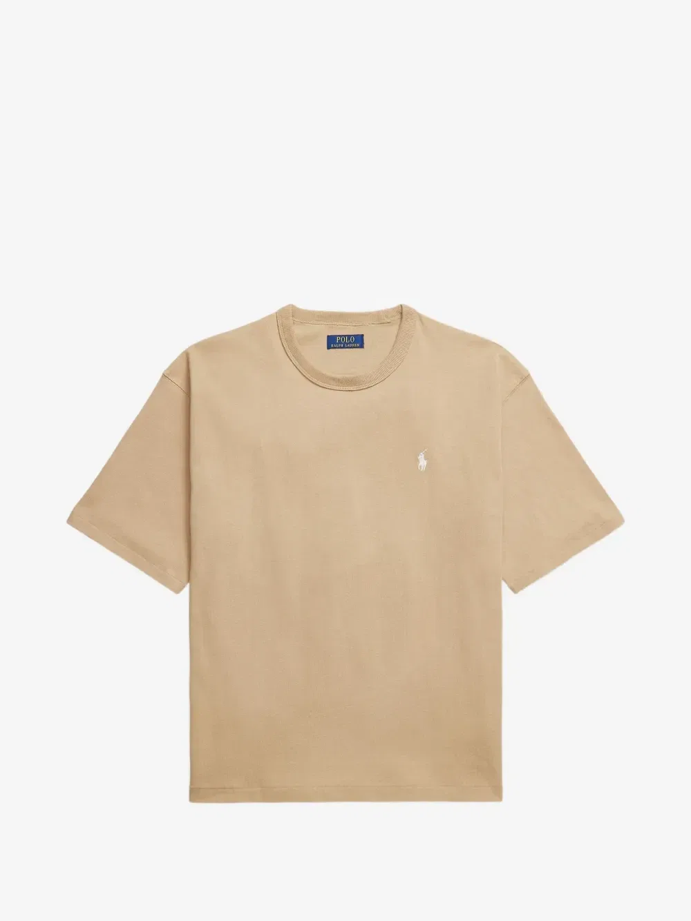 Футболка из джерси с круглым вырезом и свободной посадкой Polo Ralph Lauren, бежевый