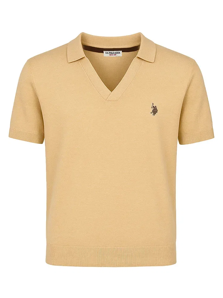 Мужское поло из льна U.S. Polo Assn., Beige