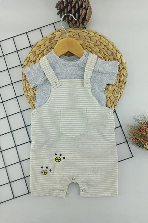 Детский комбинезон для девочек с полосками Dubi Baby, Gray
