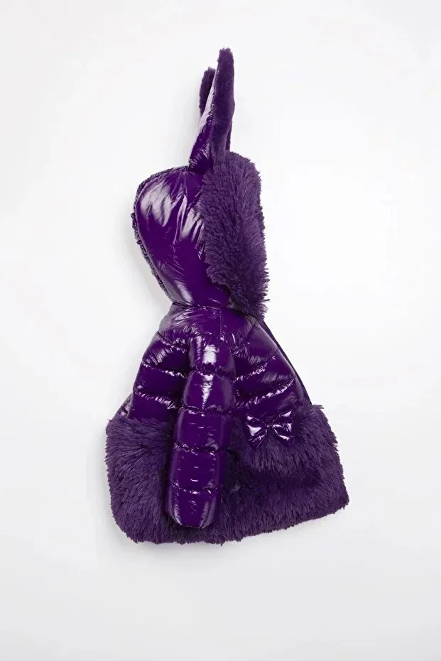 Детское зимнее пальто для девочек с капюшоном Basics Dekubaby, Purple — фото 2