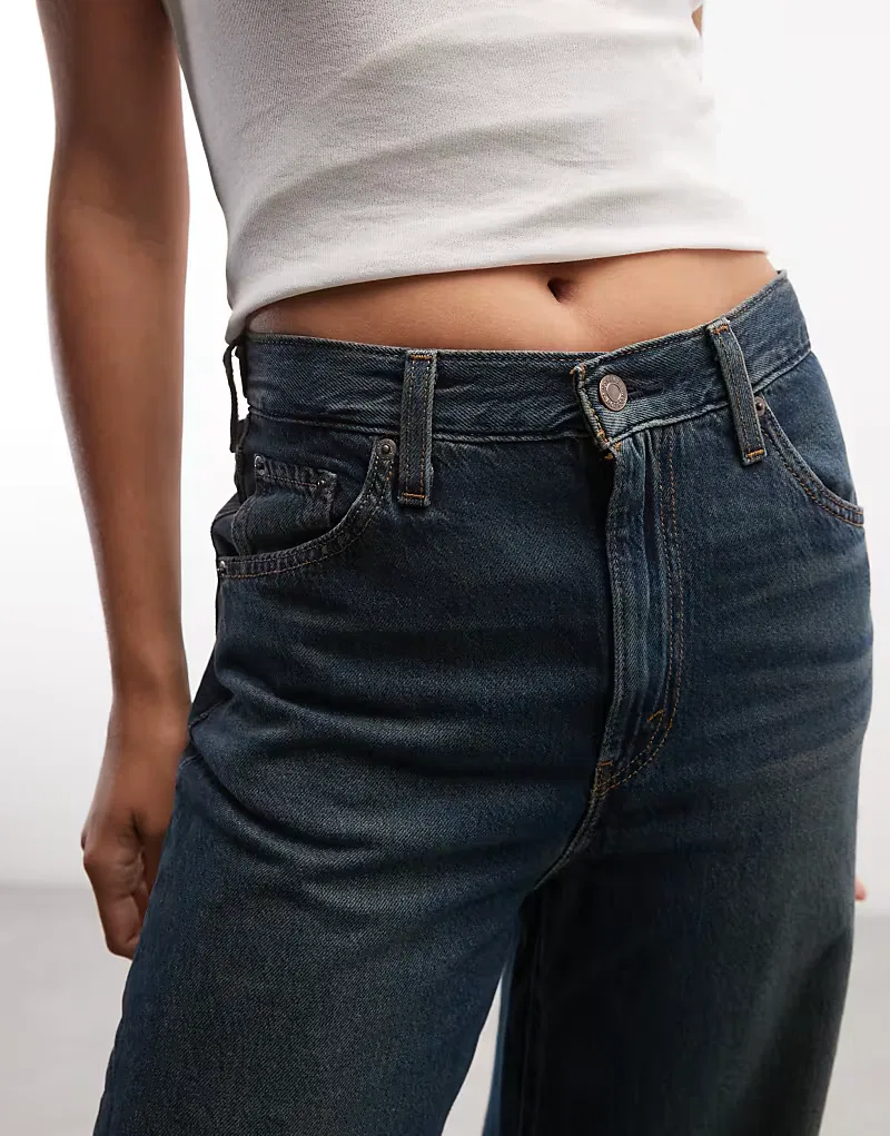 Джинсы Levi's Cinch Baggy Denim, темно-синий с эффектом потертости — фото 3