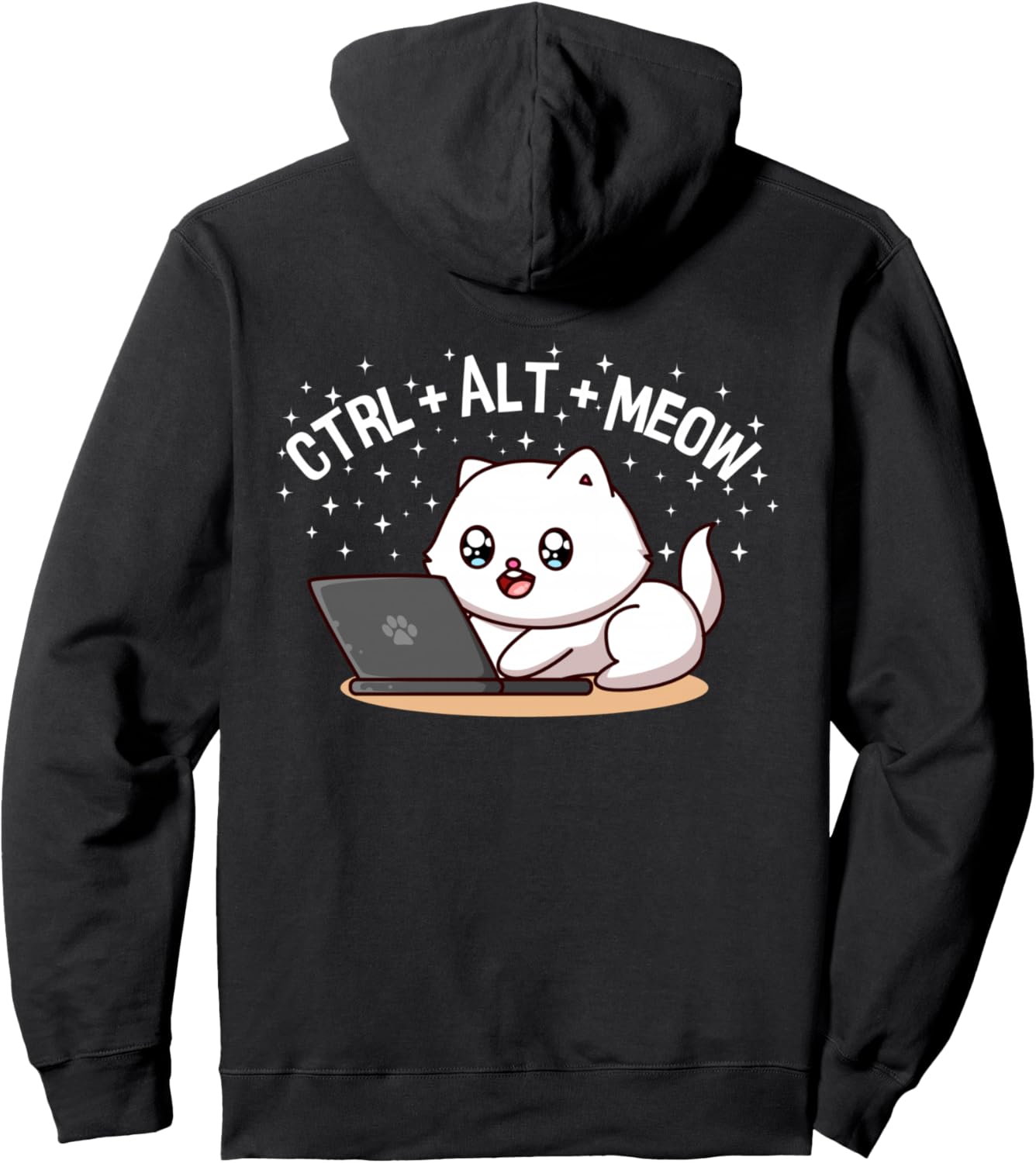 

Толстовка с изображением кота-программиста, хакера и котенка Computer Code Cat Programmer Kitten, черный