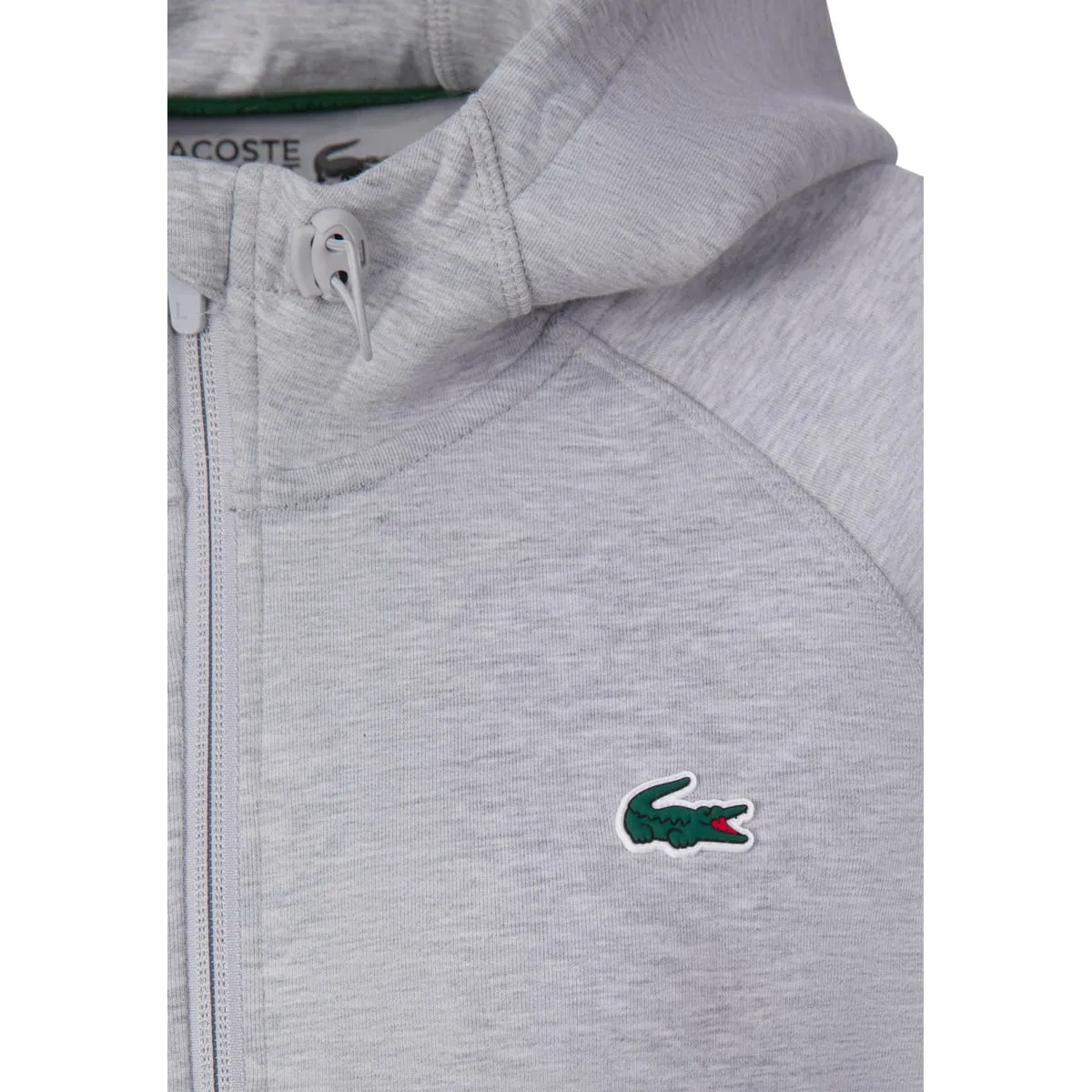 Свитшот на молнии серая Lacoste, серый — фото 3