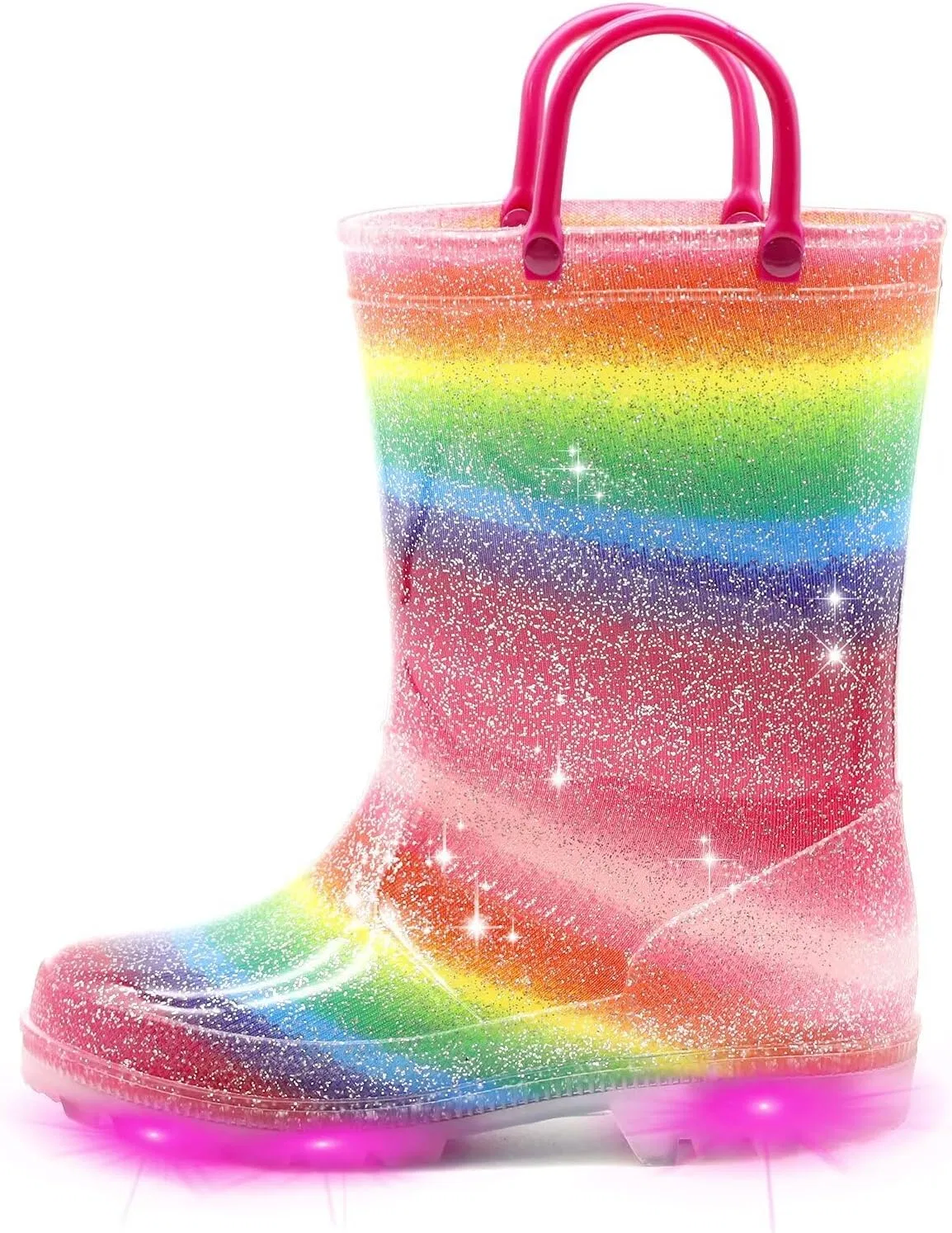 Детские сапоги дождевые со светящейся подошвой EUXTERPA, Rainbow
