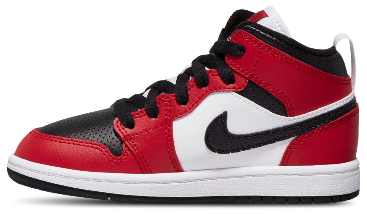 Кроссовки для мальчиков AJ1 Mid Jordan, цвет Black/Gym Red/Black — фото 3