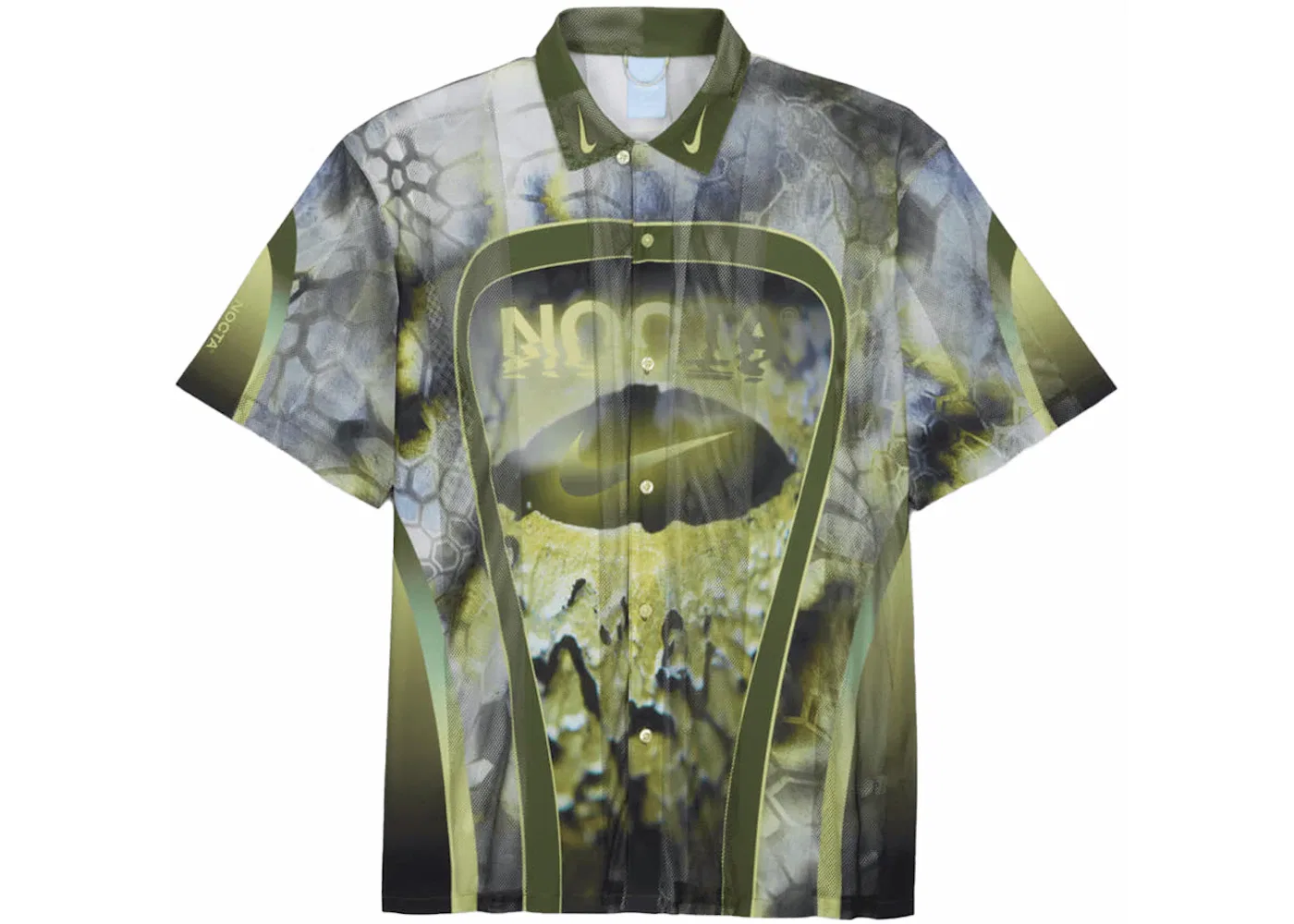 Мужская рубашка с принтом Nike x NOCTA Opal Tito Neeks Button Down, Pilgrim/Oil Green/Black