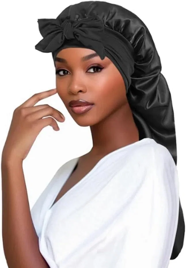 Шапочка для душа Sleep Cap Satin Milk Silk, Lapyyne, Черный — фото 2