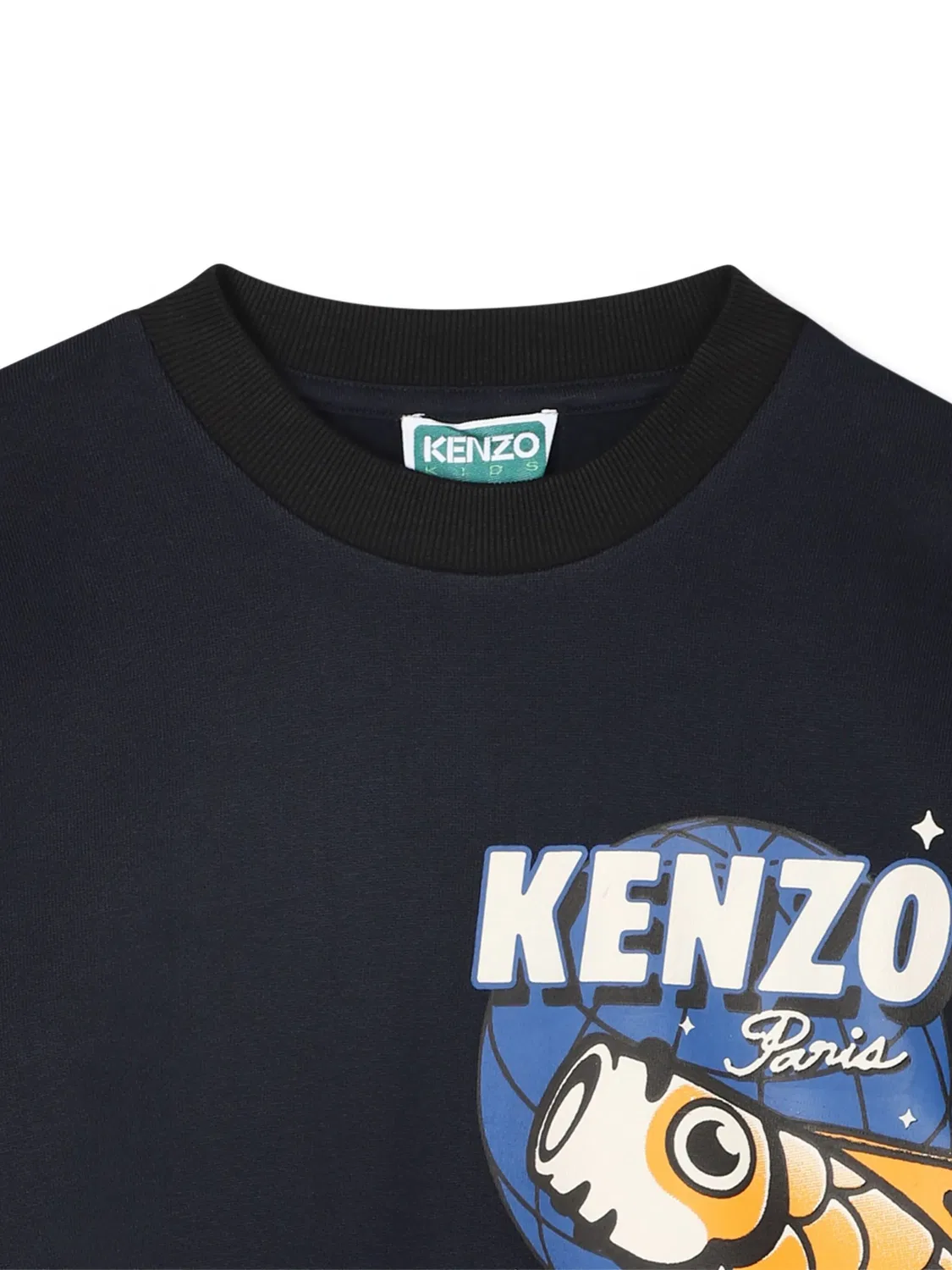 Свитшот с графическим мотивом рыбы Kenzo, темно-синий — фото 2