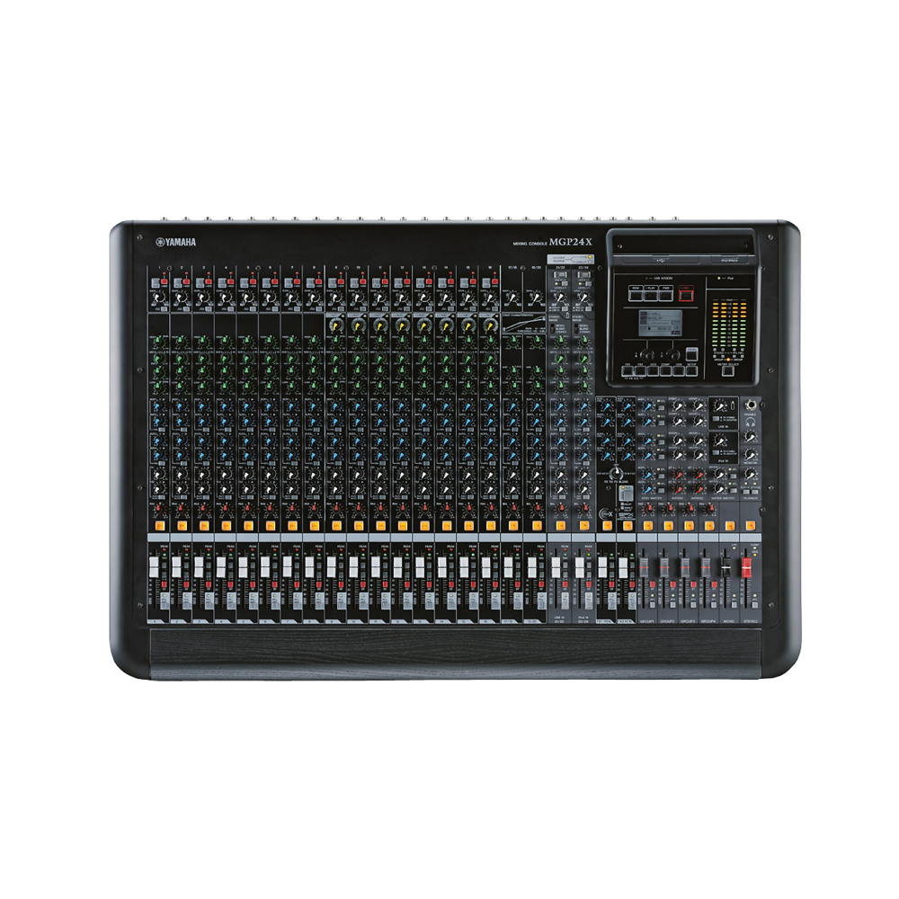 

Гибридный цифро-аналоговый микшер Yamaha MGP24X с 24 входами, функцией записи/воспроизведения через USB и эффектами