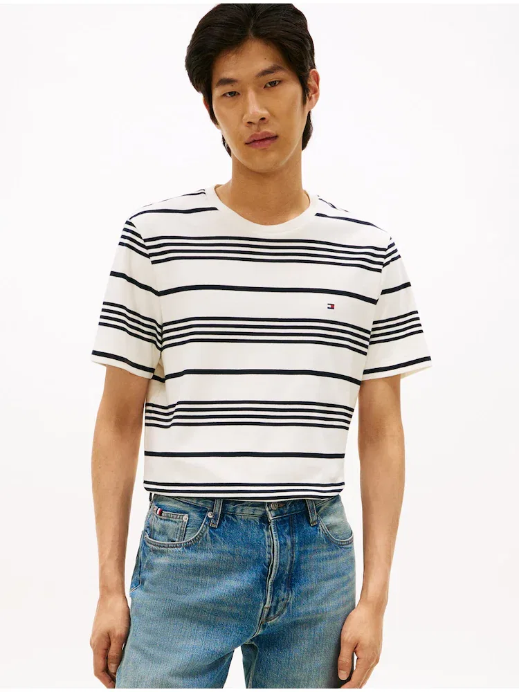 Футболка с коротким рукавом, полосатая TOMMY HILFIGER, White