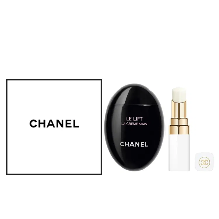Набор для ухода за кожей Miss Cocoa Lip Balm 3g+Smart Firming Hand Cream 50ml, CHANEL, Black