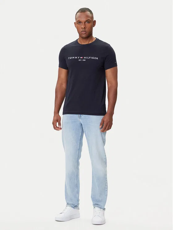 Футболка slim fit Core Logo Tee Tommy Hilfiger, темно-синий — фото 2