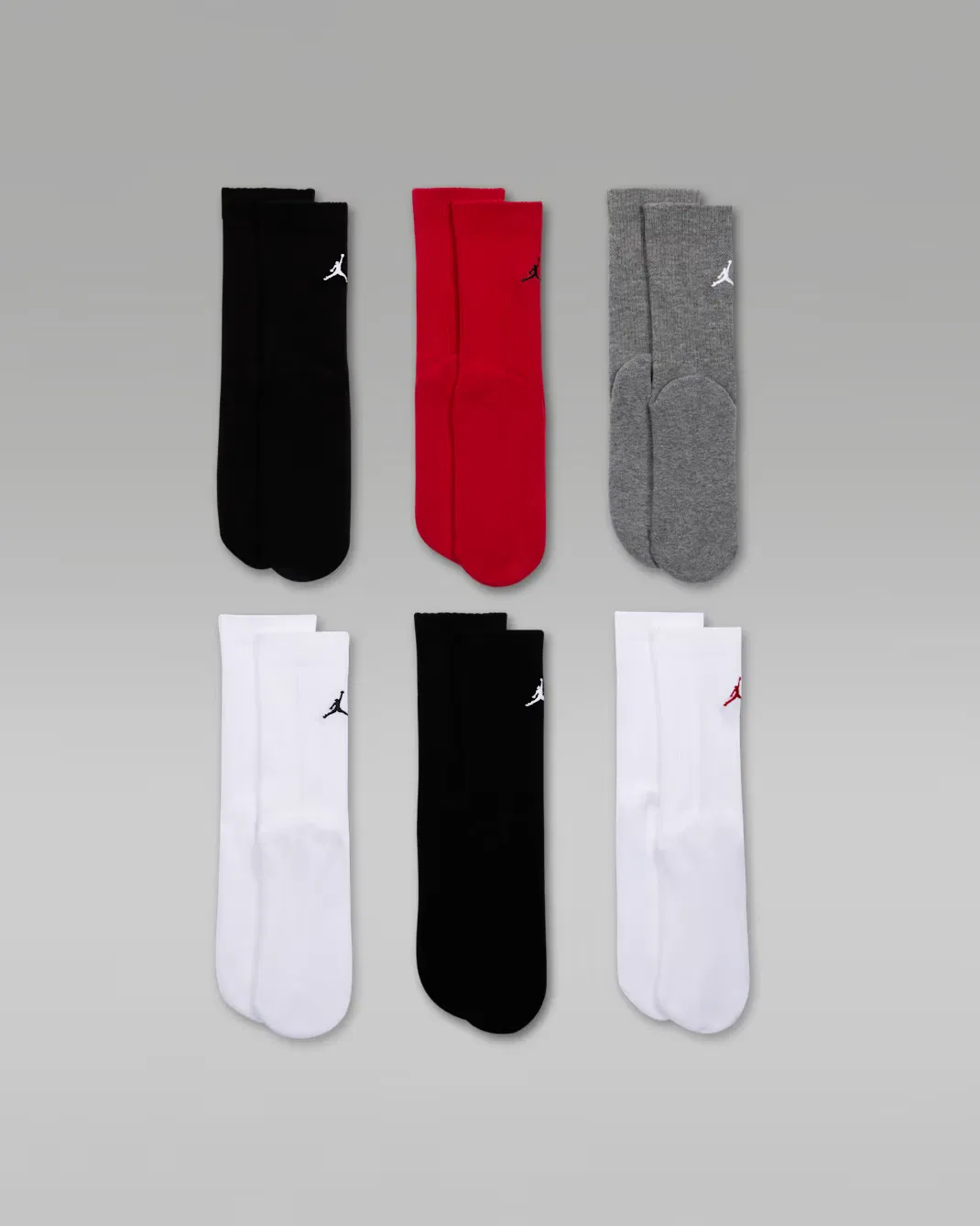 Детские носки средней высоты (6 пар) Jordan Everyday Essentials, Multi-Color/Gym Red/Black — фото 3
