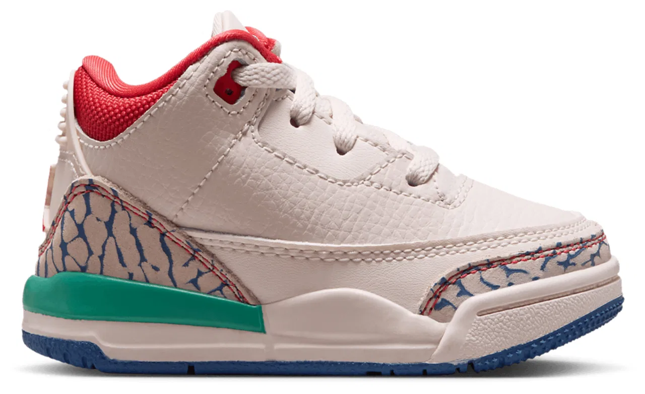 Детские кроссовки для мальчиков с принтом Jordan Retro 3 Jordan, White/Red/Green