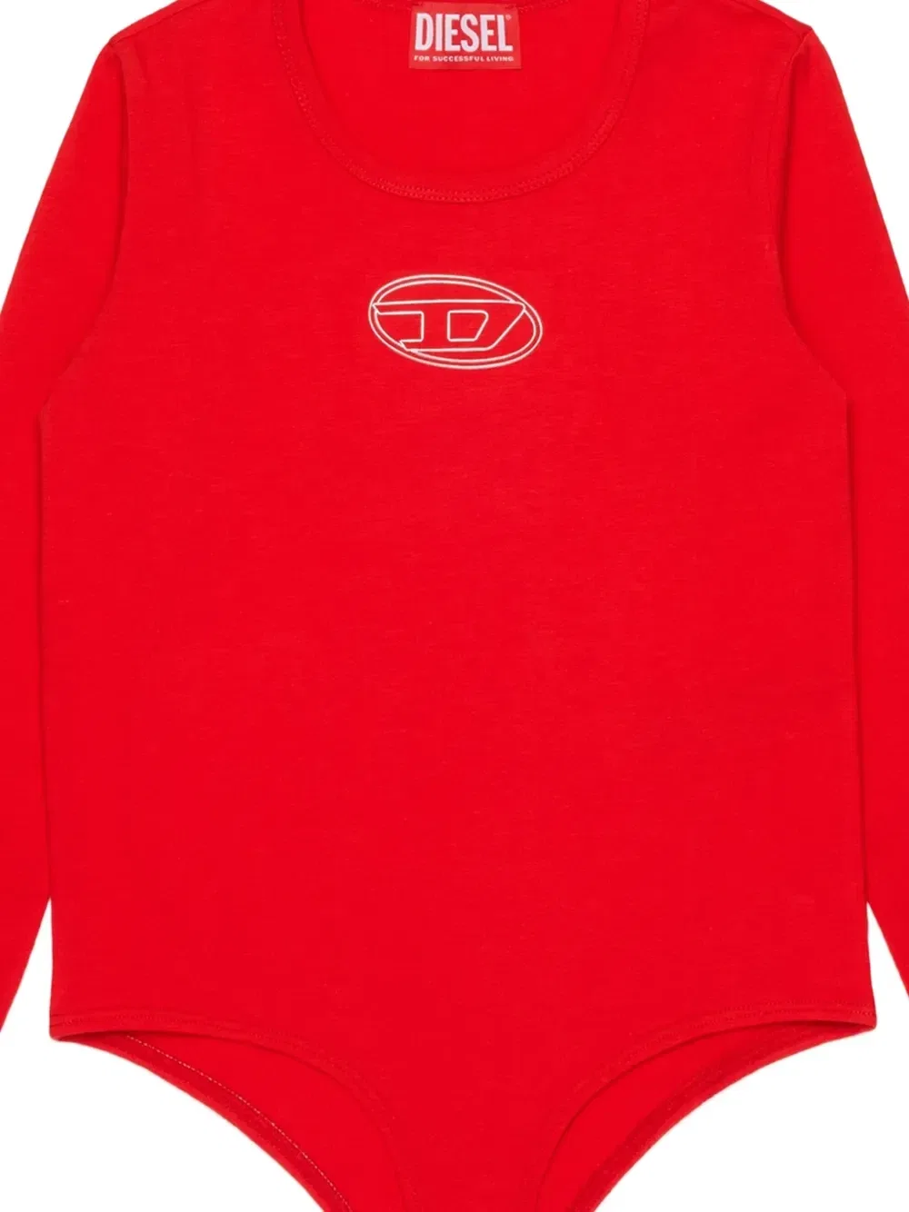Боди с длинными рукавами и вышивкой Oval D Diesel Kids, красный — фото 2