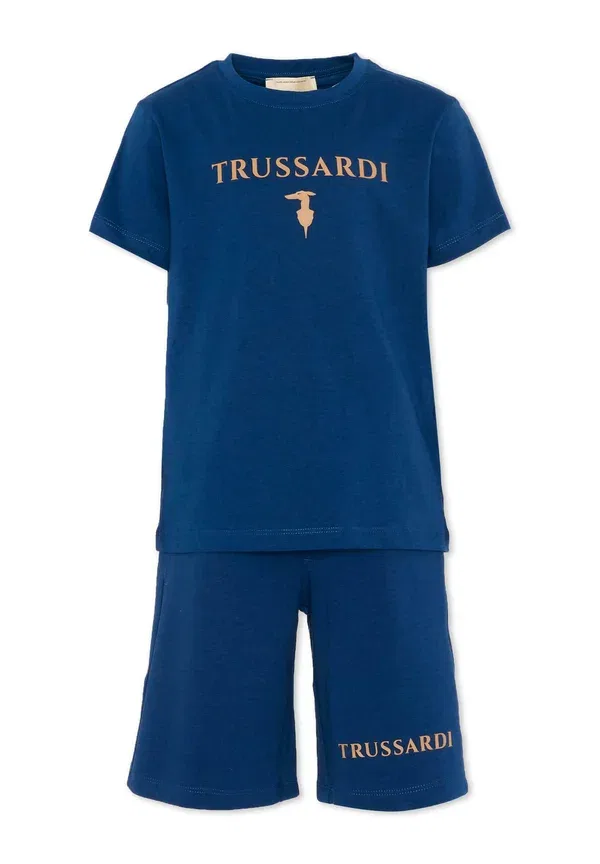 Комплект из футболки и шорт с принтом Tru Trussardi Junior, синий