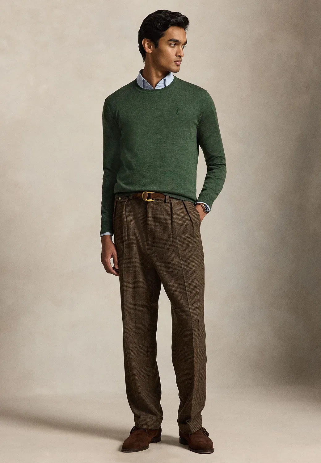 Шерстяной свитер с круглым вырезом, который можно стирать Polo Ralph Lauren, Lodgepole Pine Heather — фото 2