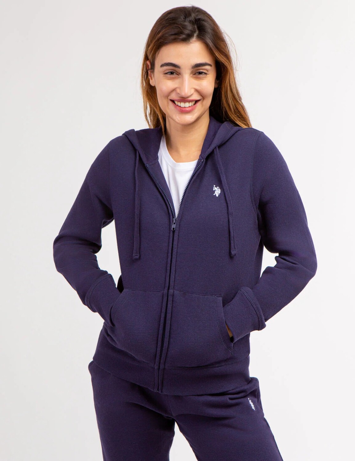 

Худи U.S. Polo Assn. Fleece Full Zip Logo, синий