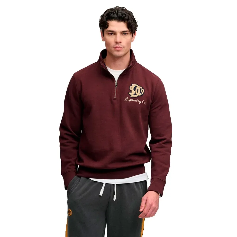 Мужской свитшот с полузастежкой-молнией Vintage Athletic Superdry, Red