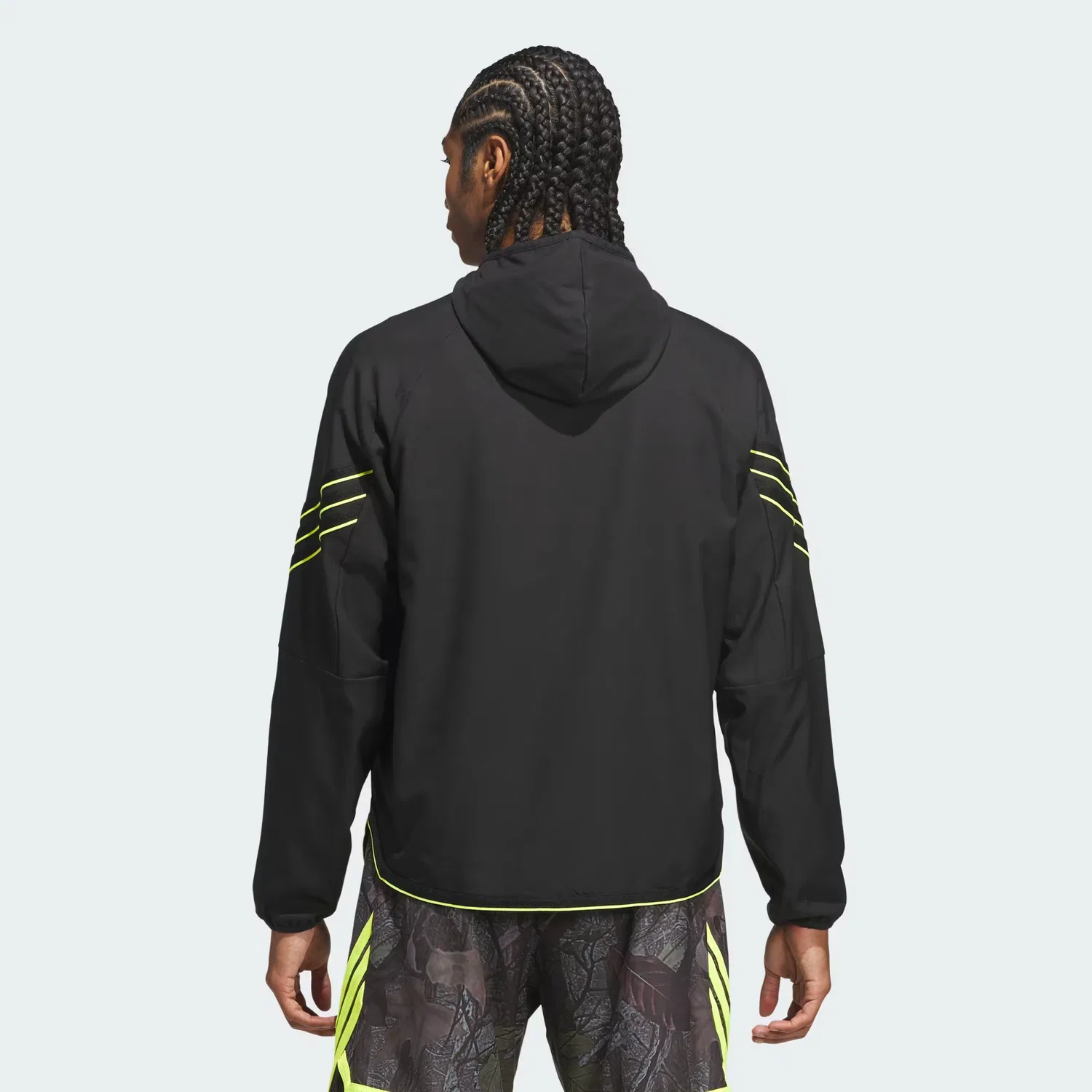 Мужская баскетбольная куртка с капюшоном Crazy Lite Adidas Performance, черный/solar lemon — фото 2
