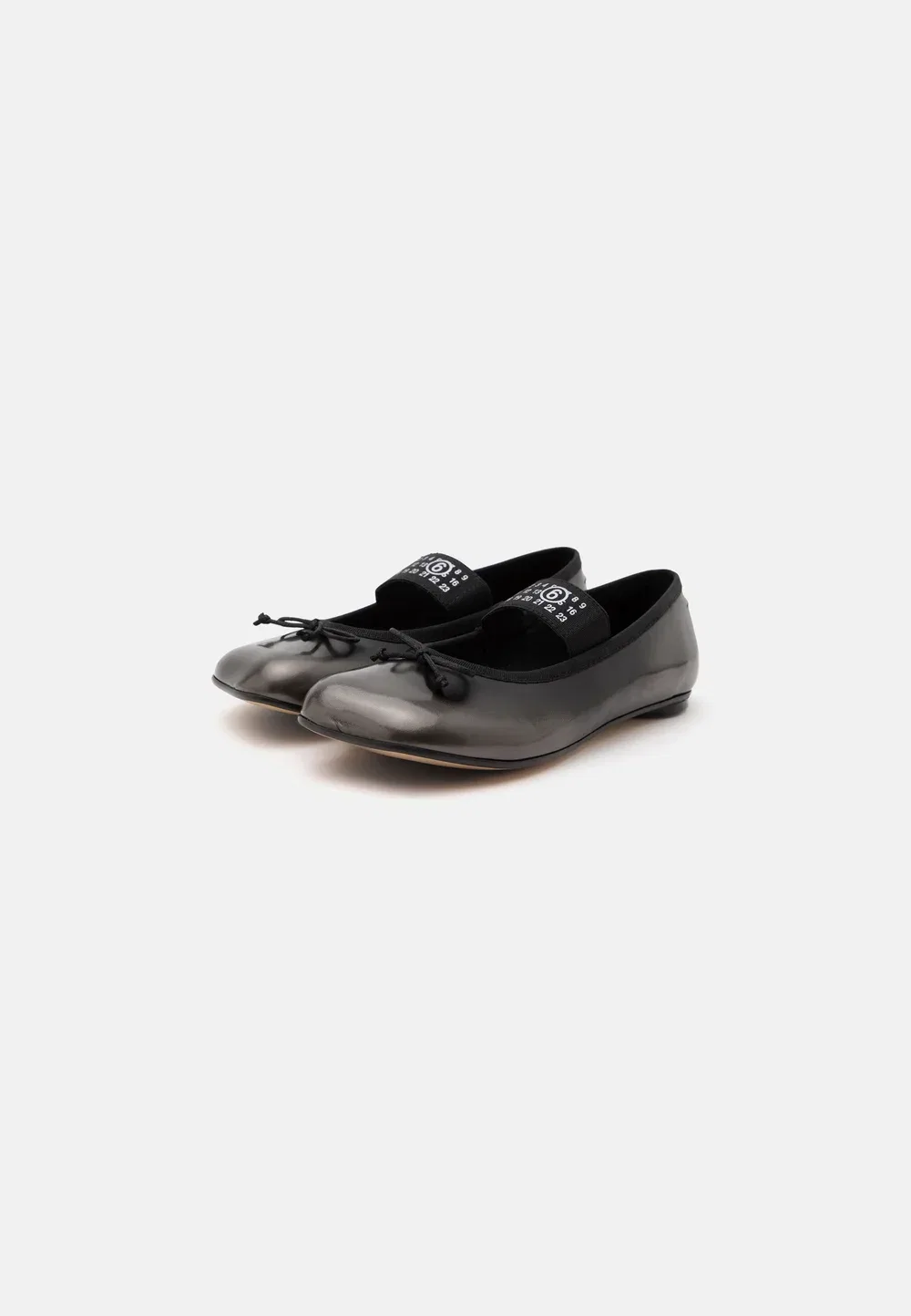 Балетки с ремешком на щиколотке Mm6 Maison Margiela, Black/Silver-Coloured — фото 4