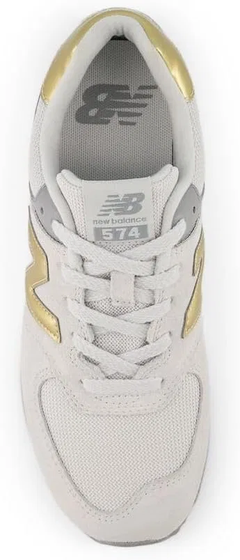 Детские кроссовки на шнуровке 574 V1 New Balance, Grey Matter/Sherbert — фото 4