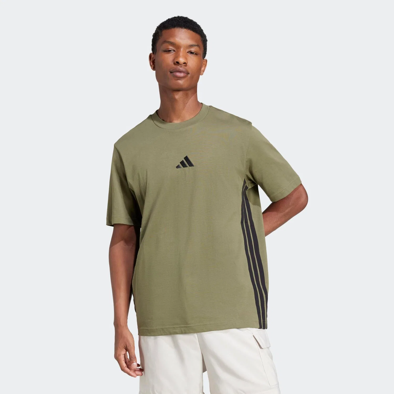 Мужская хлопковая футболка Adidas, Hellkhaki