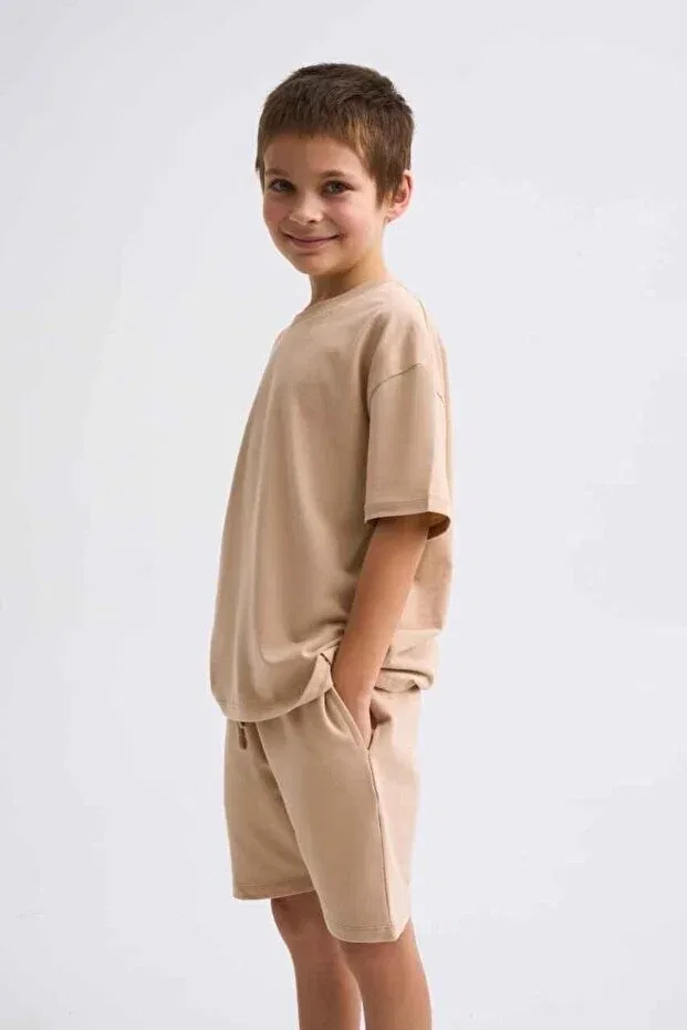 Детские шорты для мальчиков органические бермуды Basics Therecolor, Beige
