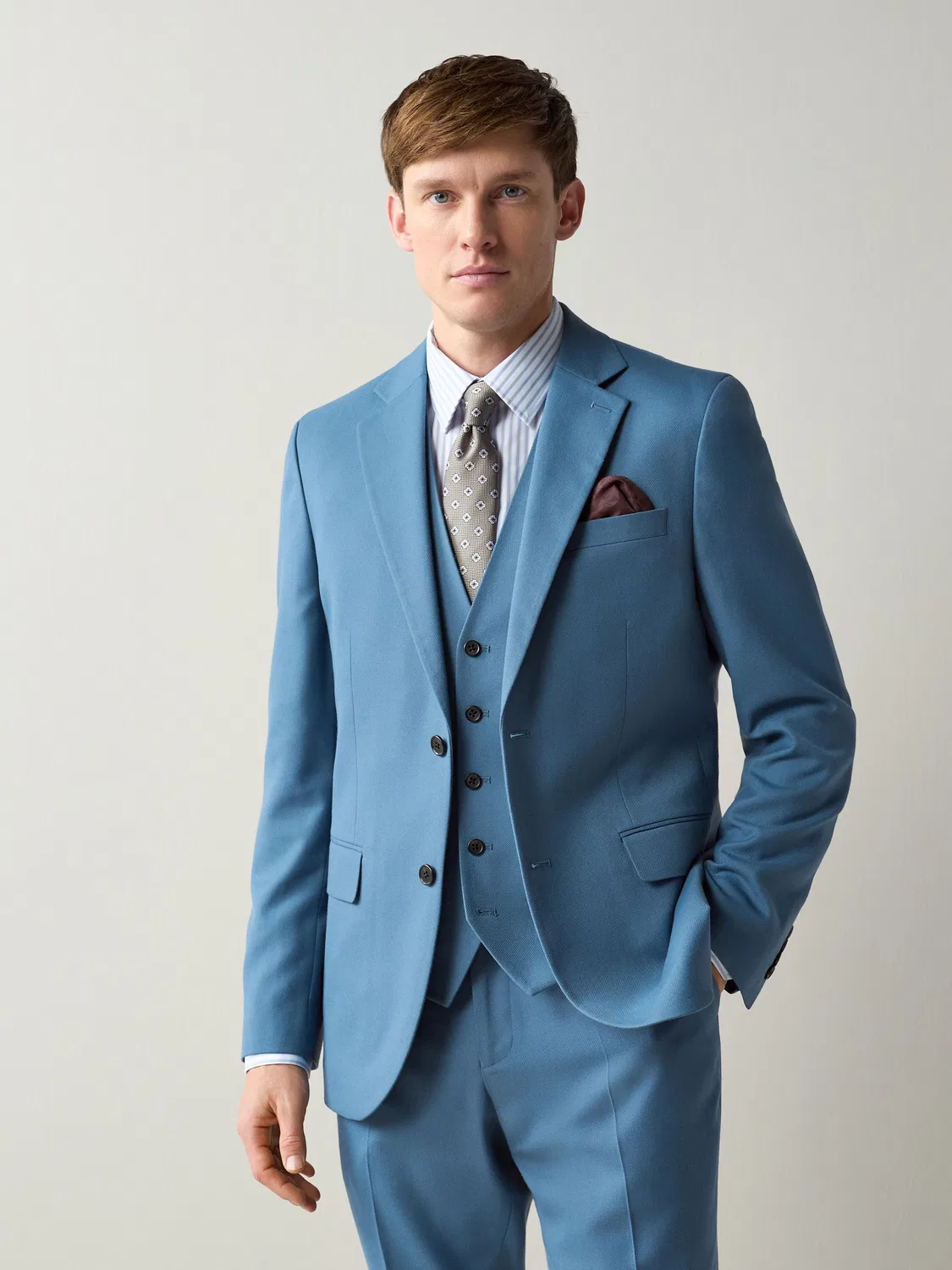 Пиджак костюмный Slim Fit Textured Next, синий — фото 2
