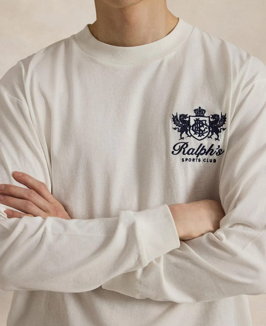 Футболка с длинным рукавом с вышивкой Polo Ralph Lauren, Trophy Cream — фото 4
