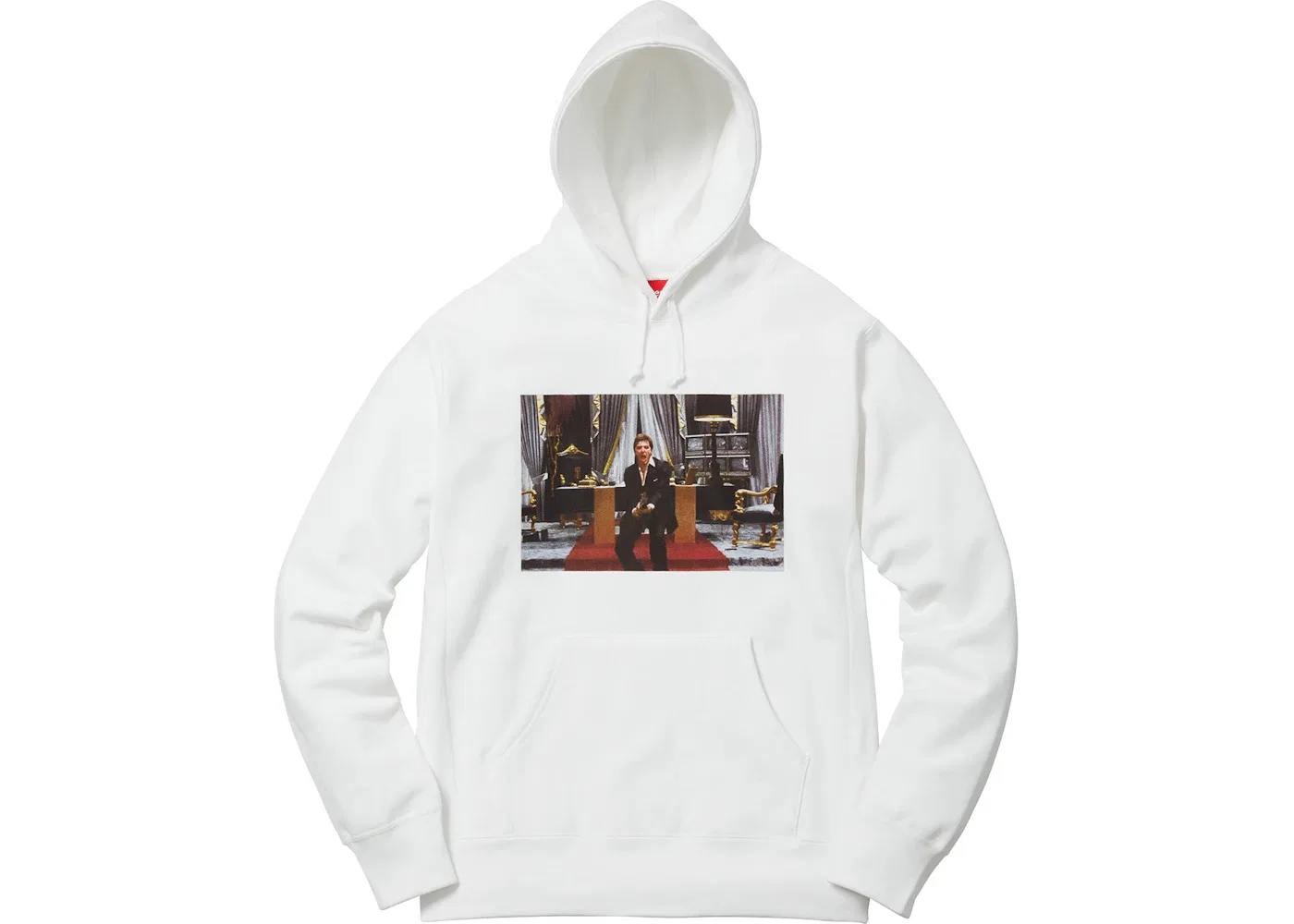 Мужской худи с капюшоном с принтом Supreme Scarface Friend Sweatshirt, White