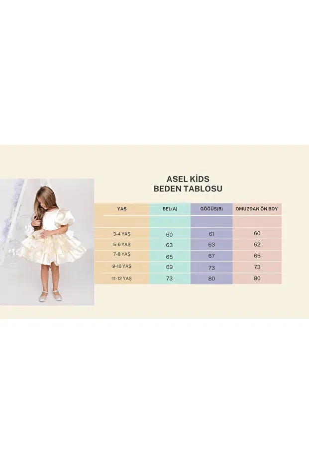 Детское платье для девочек с коротким рукавом-фонарик Asel Kids, Black — фото 3
