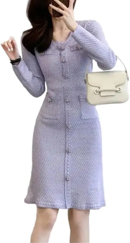 Женское облегающее трикотажное платье French Elegant, 1